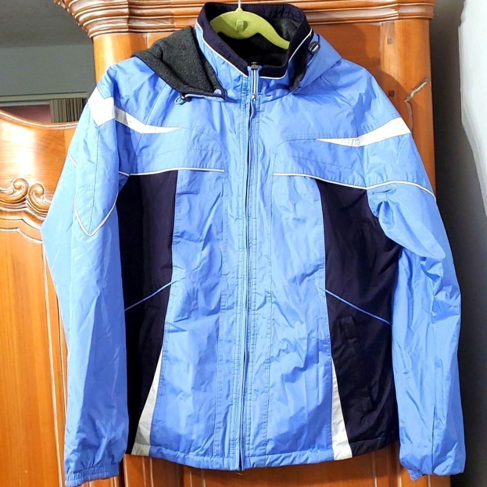 Women's reversible ski‎ jacket, by CB Active. Blue/gray. Size large. Exce…